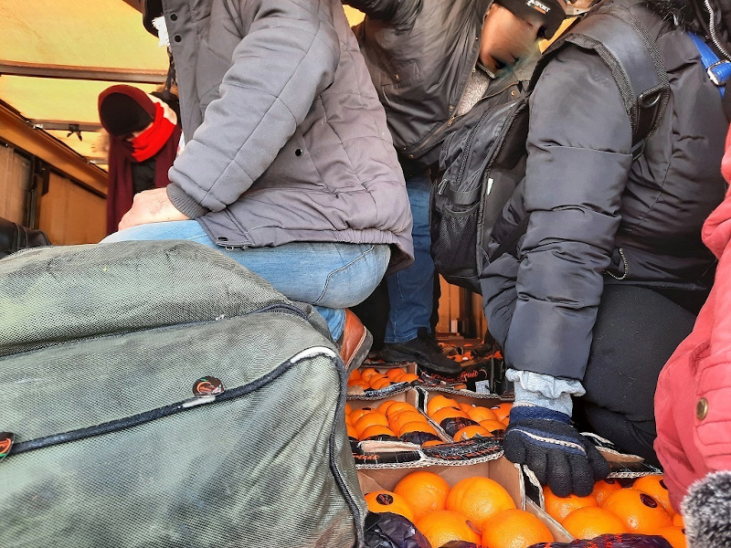 migranti u tovaru mandarina i pomorandzi Presevo 17 02 2021